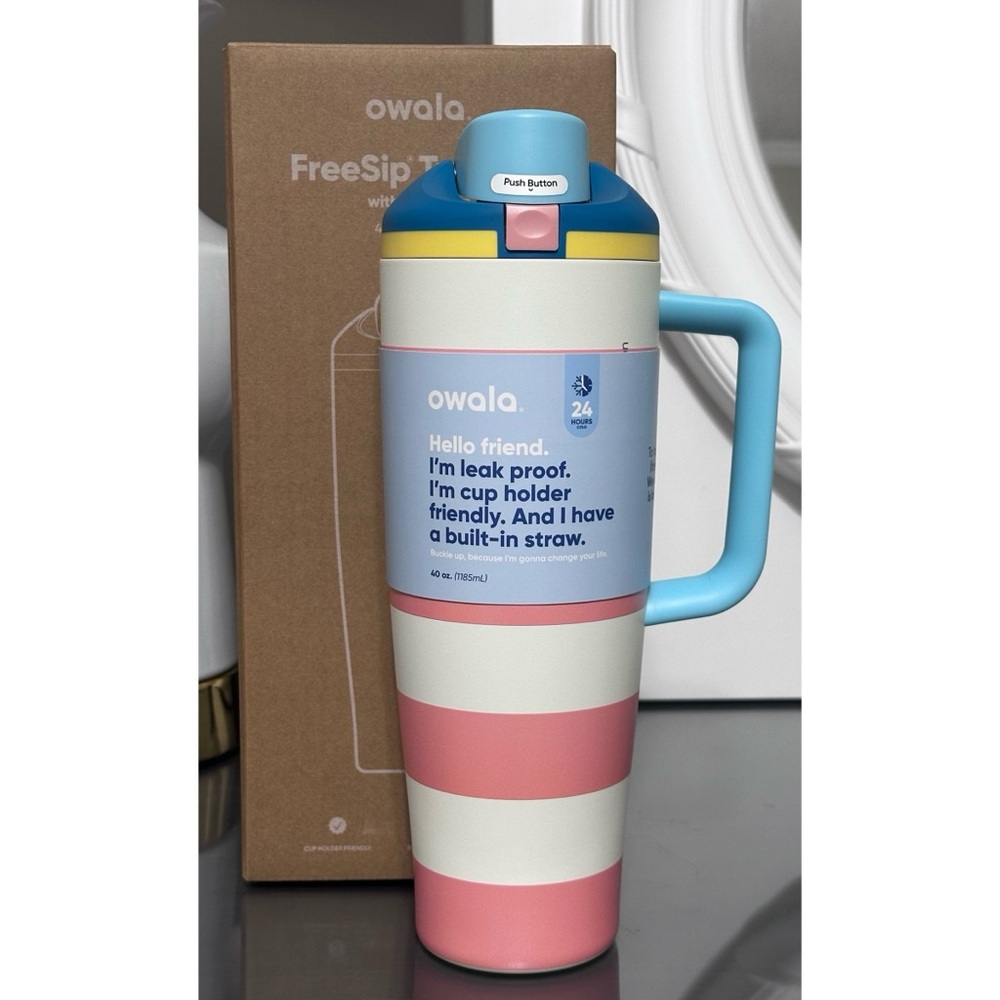 Owala Birthday Bash Special Edition 40oz FreeSip Tumbler, CABANA BREEZE
